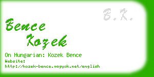 bence kozek business card